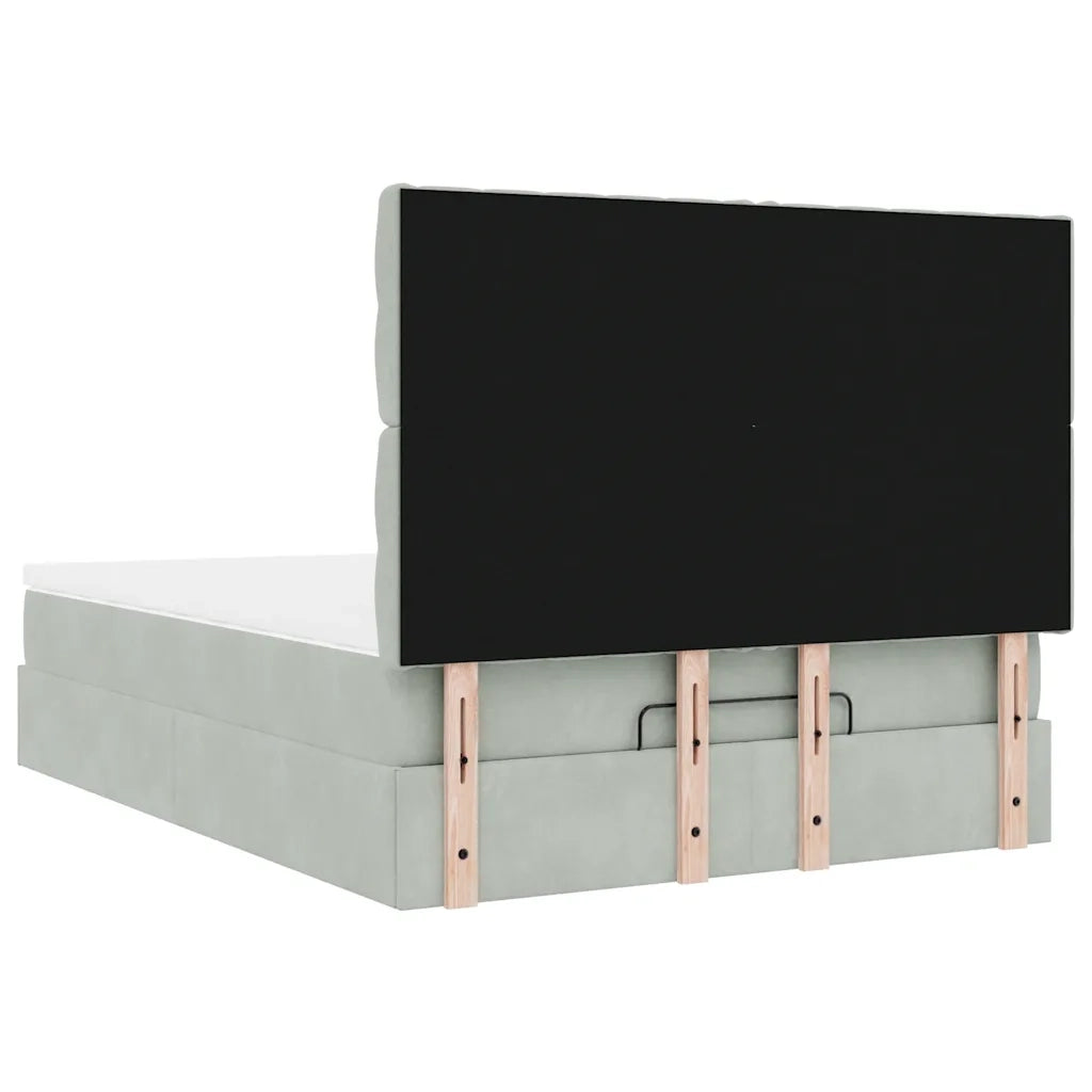 Struttura Letto Pouf con Materassi 140x200 cm in Velluto 3314396