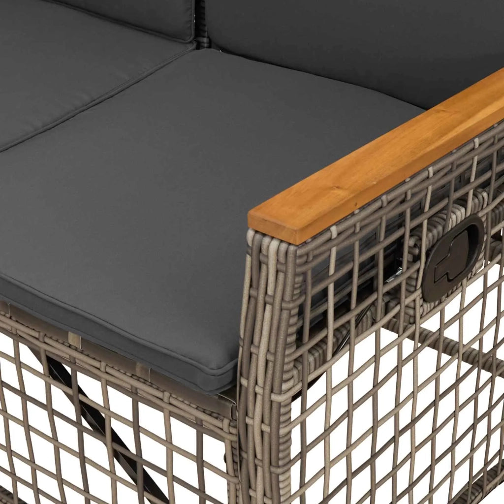 Set di Divani Recliner da Giardino Grigio e Grigio Scuro