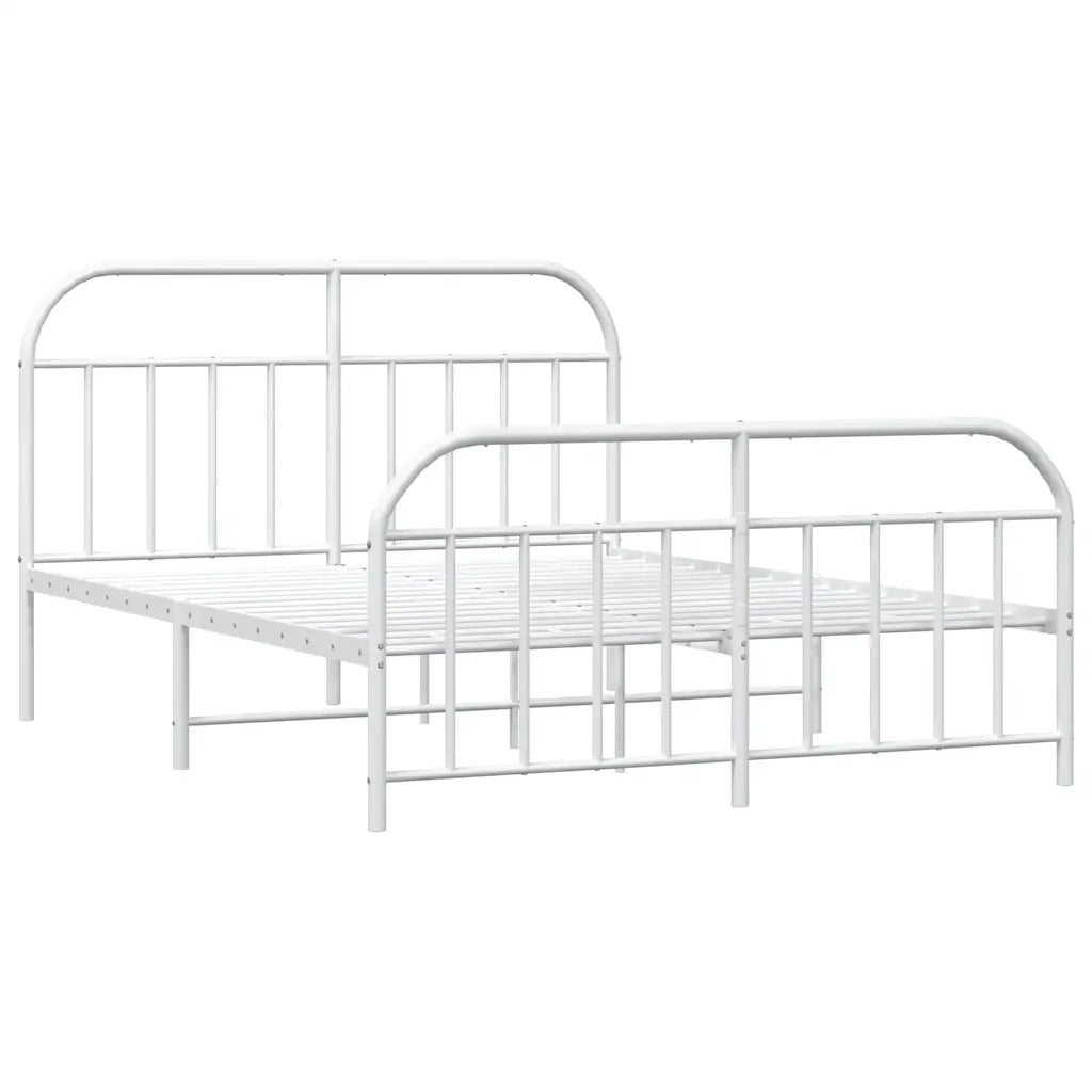 Giroletto con Testiera e Pediera Metallo Bianco 183x213 cm 353707