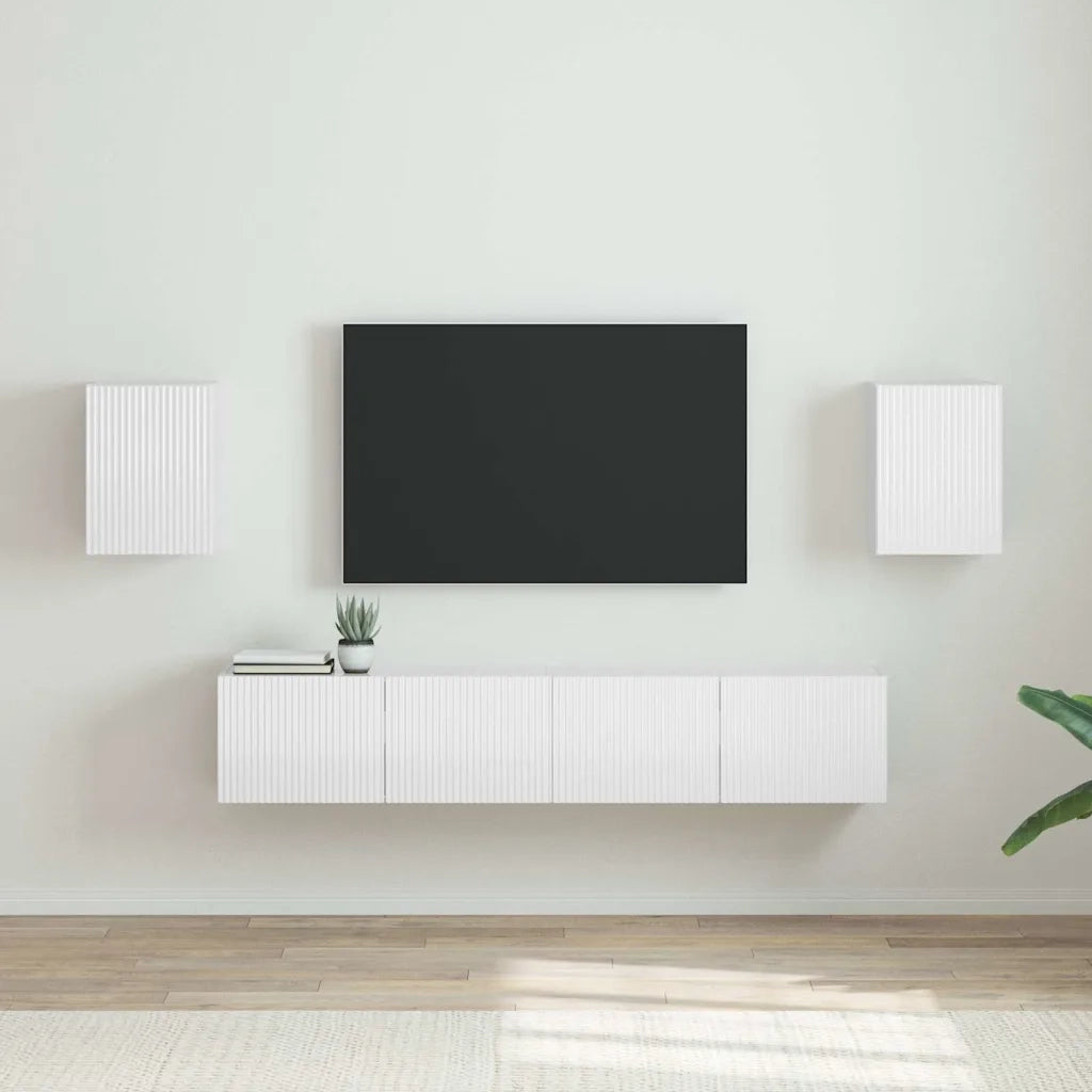 Mobile TV da parete 2 pcs Bianco Lucido 30 x 31 x 40 cm 892258