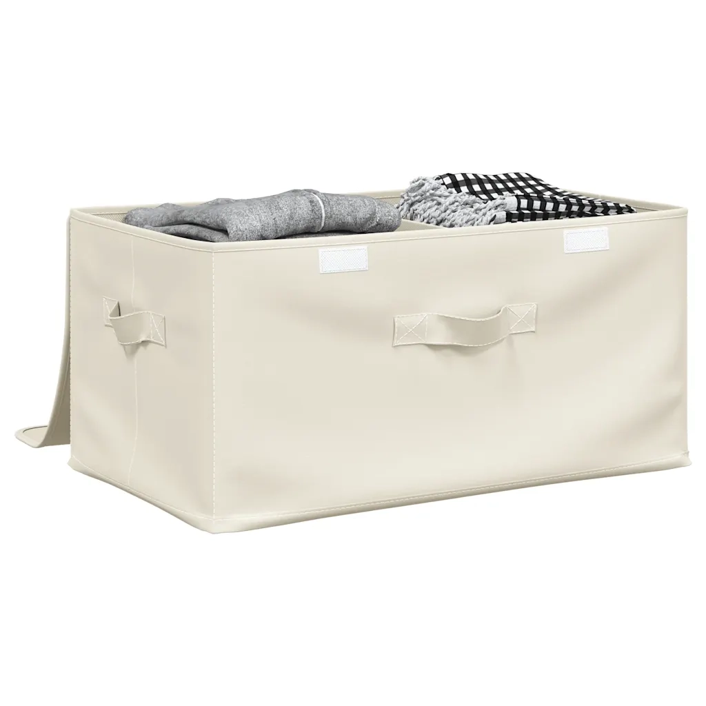 Scatola Portaoggetti in Tessuto 50x30x25 cm Crema CFW1872423