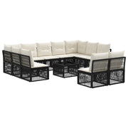 Set Divano da Giardino 12 pcs Nero polyrattan
