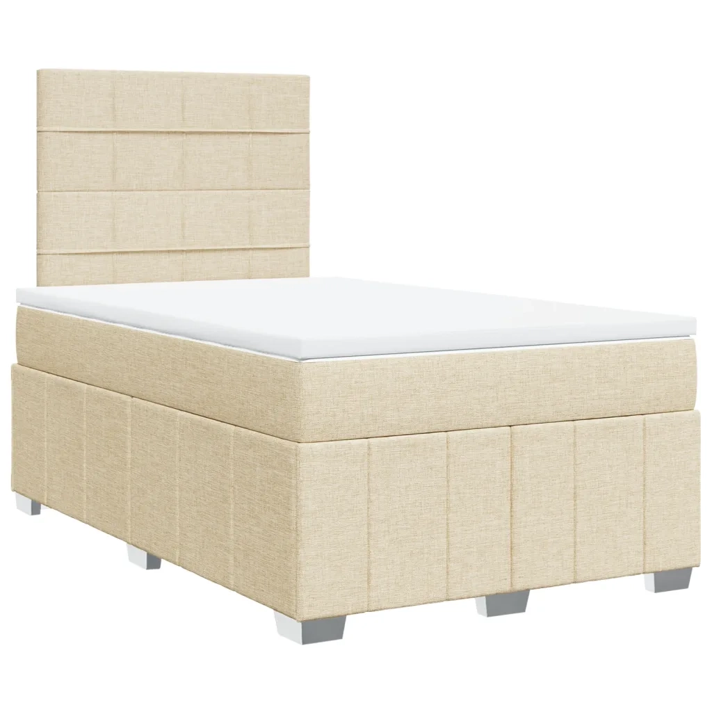Giroletto a Molle con Materasso Crema 120x190 cm in Tessuto 3291612