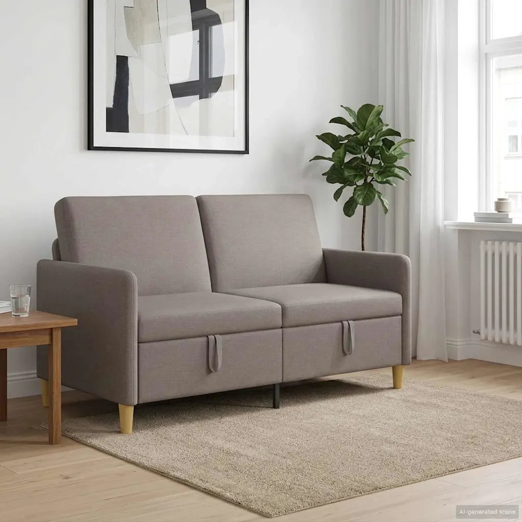 Divano con Storage Tortora 152 x 78 x 87 cm Poliestere 42036925