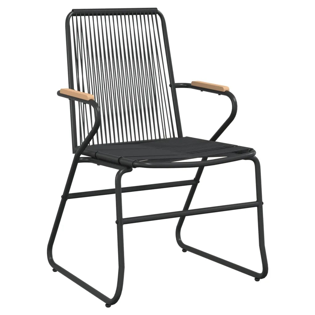 Set da Pranzo da Giardino 5 pz Nero in Rattan PVC 3099217
