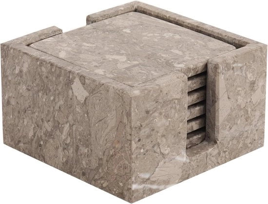 Set di Supporti in Marmo - Supporti per Bicchieri - Set da 6 - Oceano - Fatto a Mano - 3,5 pollici