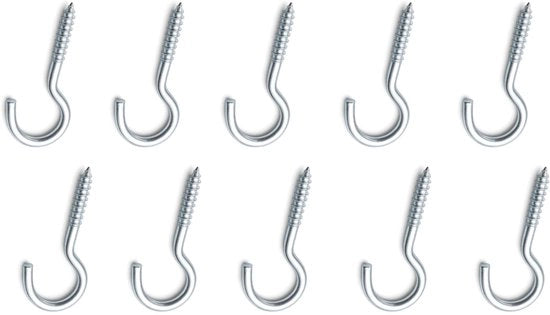 10 Haken a Parete in Acciaio con Viti in Legno