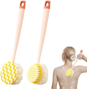 Set di spazzole per doccia, 2 pezzi spazzola per doccia con setole in silicone, spazzola per corpo con lunghe setole, aiuto per la cura della pelle, spugna per doccia