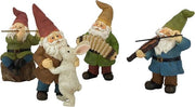 Set di gnomi danzanti per festa - impianto musicale per giardino da miniatura in 4 pezzi