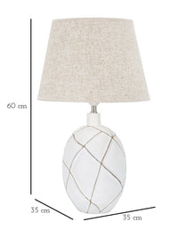 Lampada da Tavolo Lines 35x60x35 cm in Poliresina Bianco/Marrone