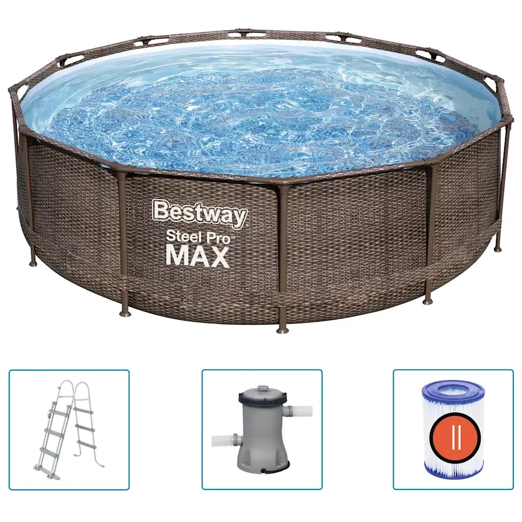 Bestway Set Piscina Rotonda Steel Pro MAX Deluxe Series 366x100 cm 92836