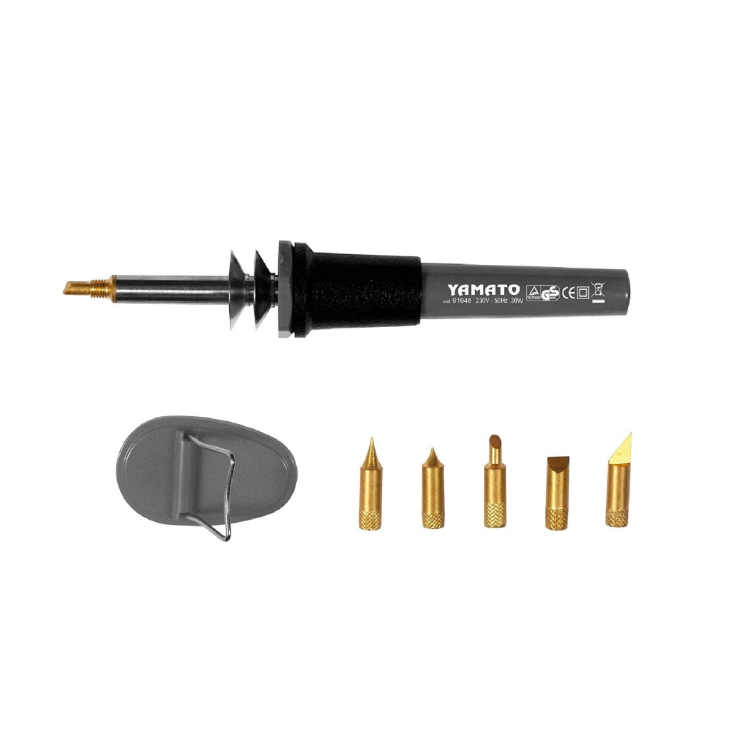 Saldatore Pirografo salda stagno Yamato30W6punte legno metalli,ottone,rame,ferro