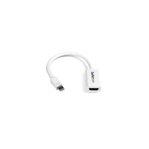 Startech.com adattatore mini displayport a hdmi attivo 2.0 4k 30hz - convertitore video mdp 1.2 a hdmi - dongle mini dp o thunderbolt 1/2 mac/pc a hdmi per monitor/tv/display - bianco - MDP2HD4KSW