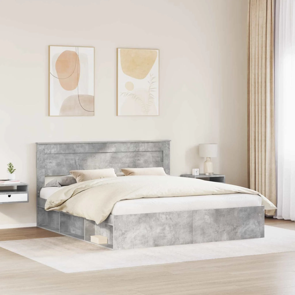 Struttura del letto Calcestruzzo 180 x 200 cm Pino massello