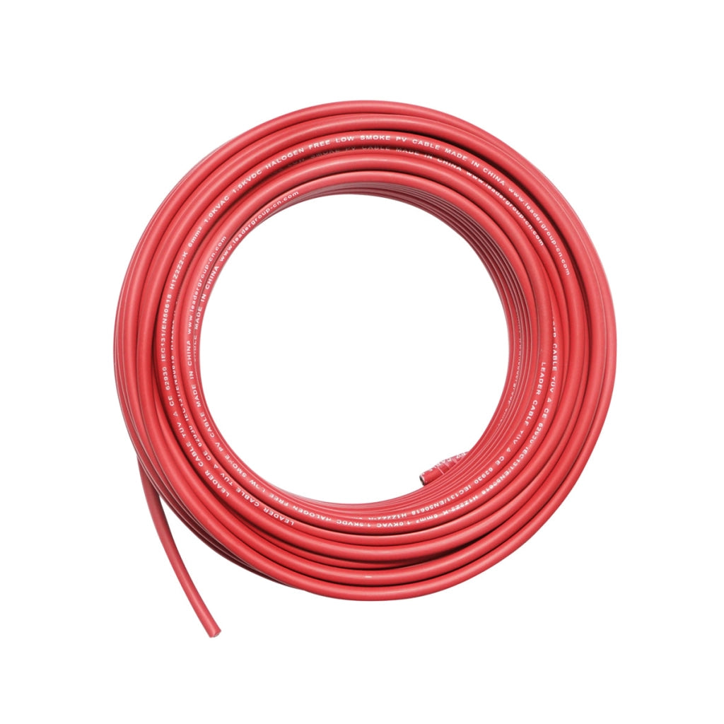 Cavo per pannello solare 4mmx50m rosso, connettori MC4 1,5KV, H1Z2Z2-K Breckner Germany