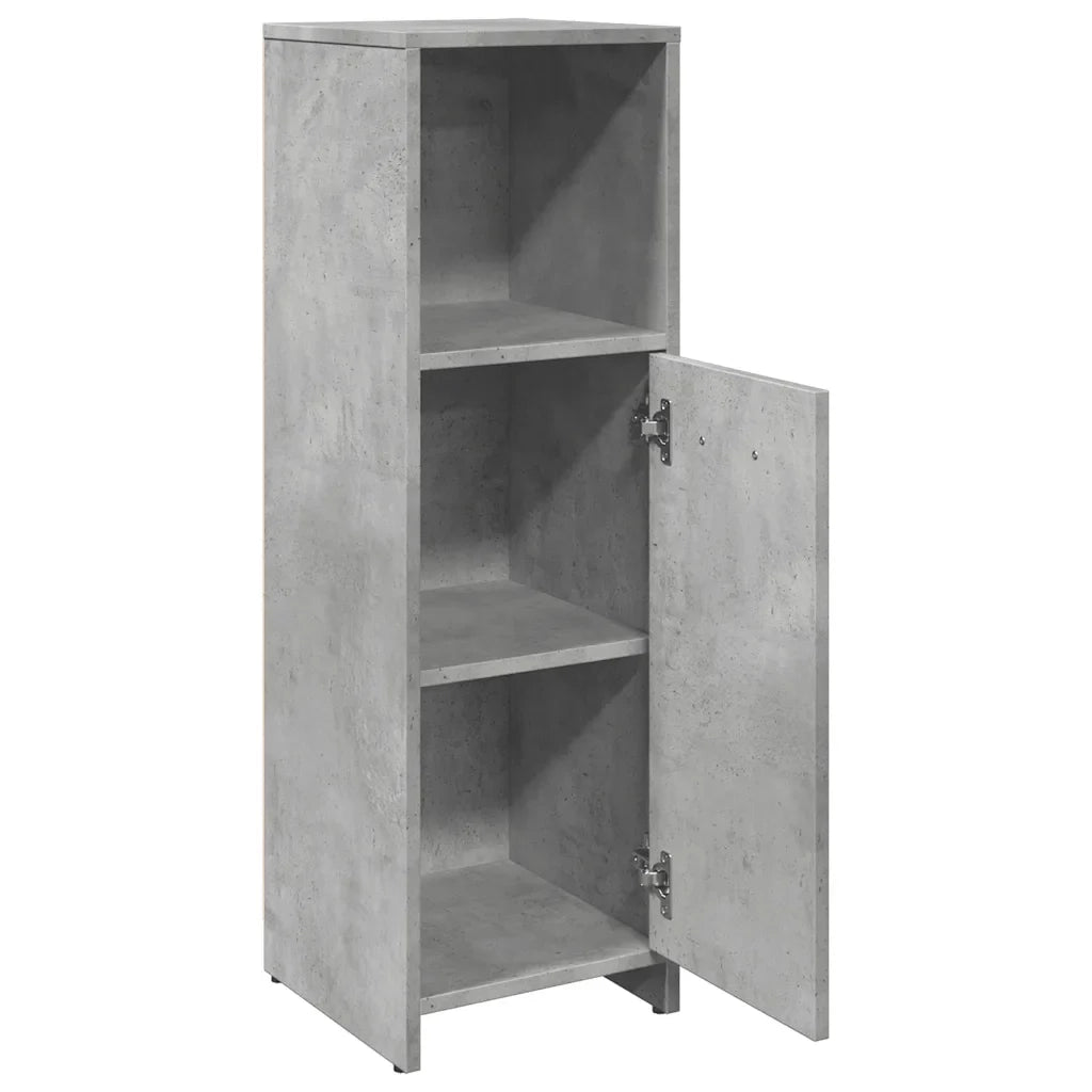 Mobiletto da bagno dal design moderno con pratico spazio contenitivo 30 x 30 x 95 cm in legno grigio cemento 02_0050716