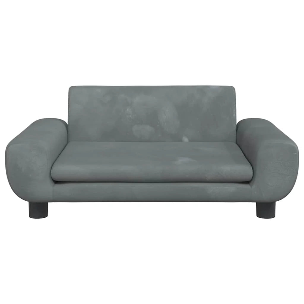 Cuccia per cani comoda cuccia da divano velluto grigio scuro 70 x 45 x 33 cm 02_0043176