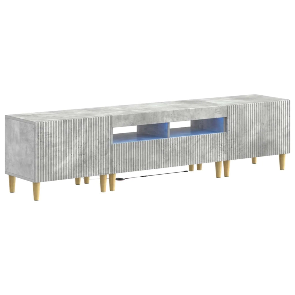 Mobile TV LED a 5 pezzi Grigio Cemento Legno ingegnerizzato 3416599
