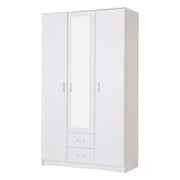 Armadio Camera da Letto Crati, Guardaroba 3 Ante 4 Ripiani, 120x52 cm Bianco