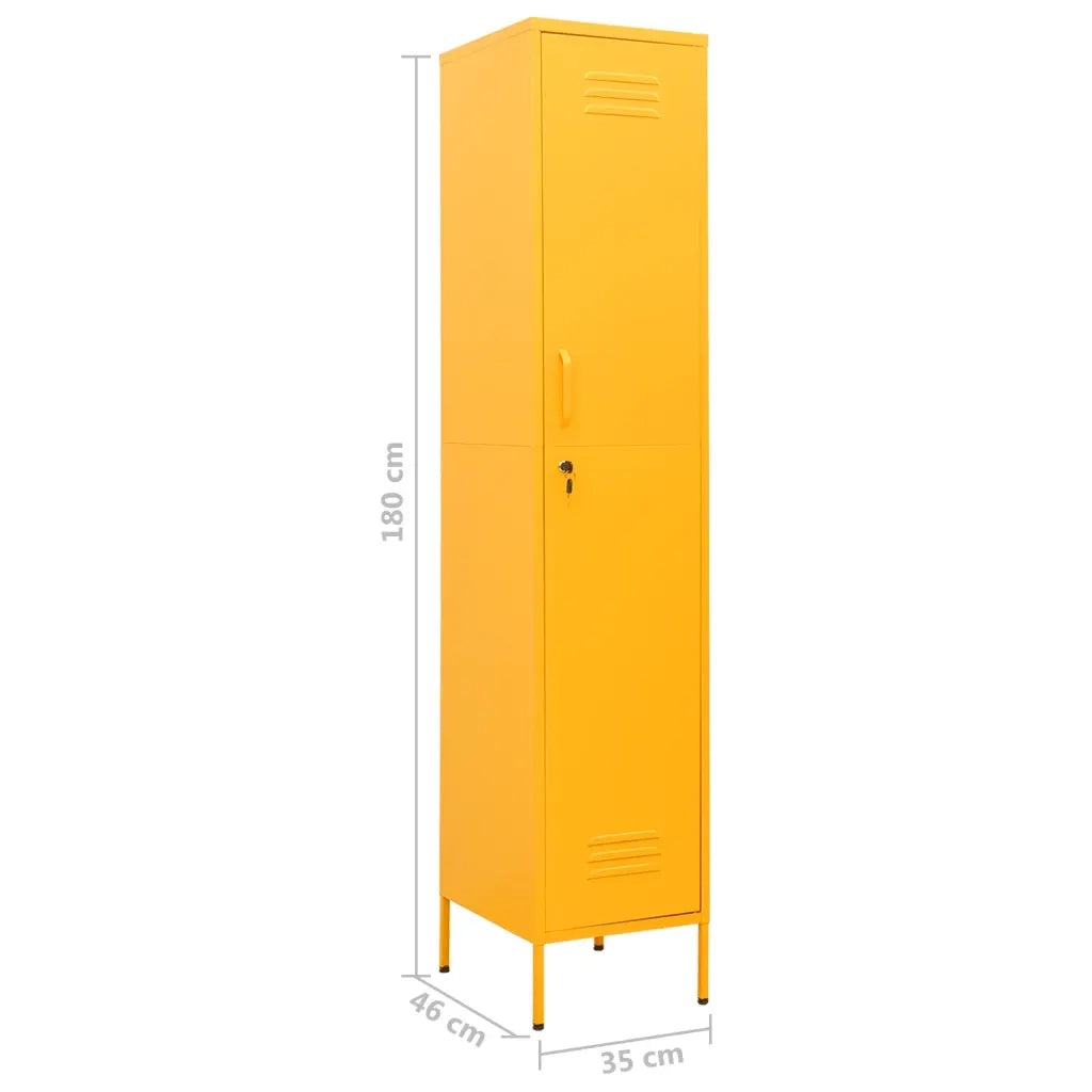 Armadio Giallo Senape 35x46x180 cm in Acciaio 336254