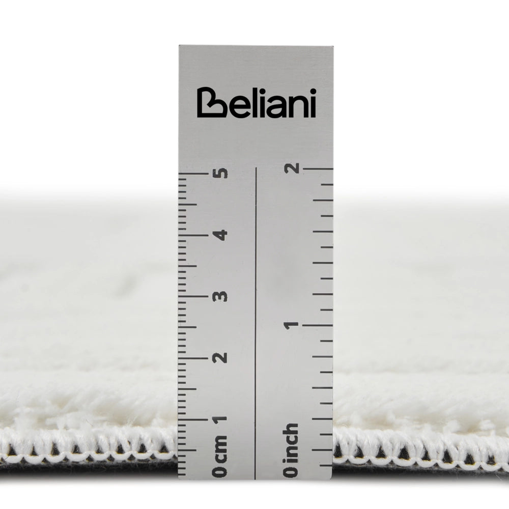 Tappeto da salotto rettangolare in jacquard, 160 x 160 cm, a pelo corto bianco sporco Stile Moderno