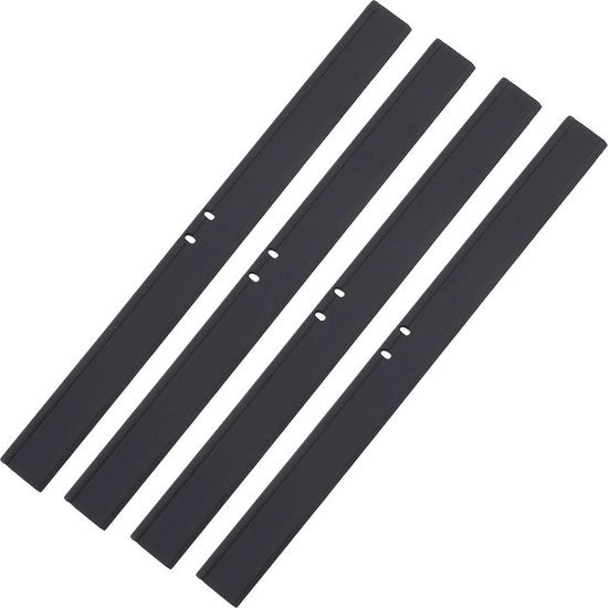 4 pezzi di Spugne di Silicone Nera per Risciacquo Refill - Strumenti di Pulizia in Gomma per la Sostituzione delle Lame - Adatti per la Casa, la Scuola, l'Ufficio, le Finestre, le Porte, i Finestrini.