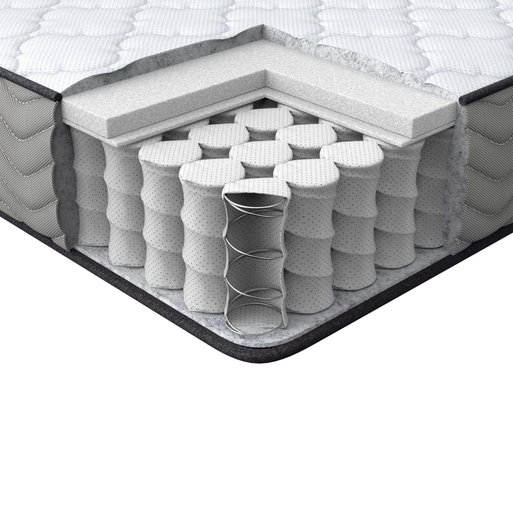 Materasso a molle insacchettate Tessuto di colore bianco 80 x 200 cm moderno comodo