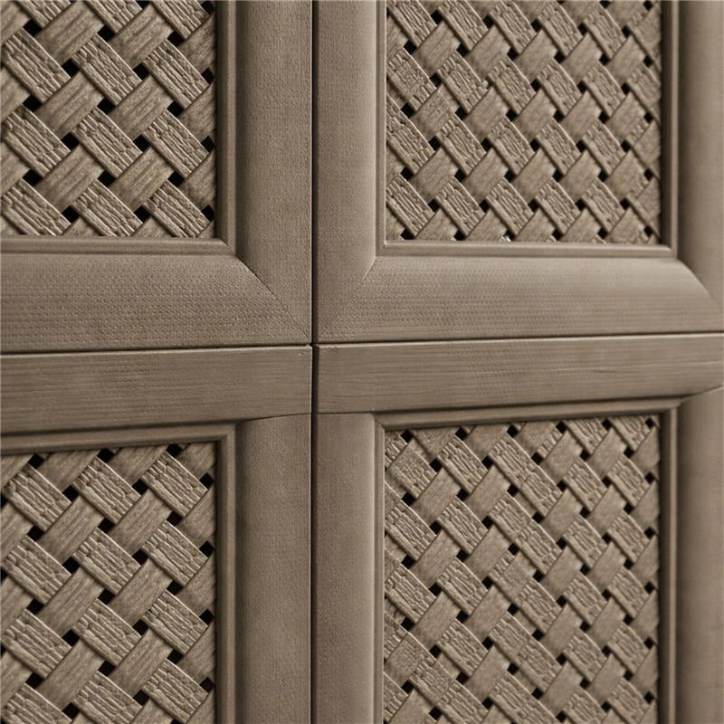 ARMADIO 5 MODULI WENGÉ 79X43X203 CM CON 6 ANTE CHIUSE E 4 TRAFORATE – CONTENITORE VERTICALE SALVASPAZIO PER INGRESSO E AMBIENTI COPERTI