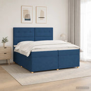 Letto box spring con materasso Blu 200 x 200 cm Tessuto 3455433