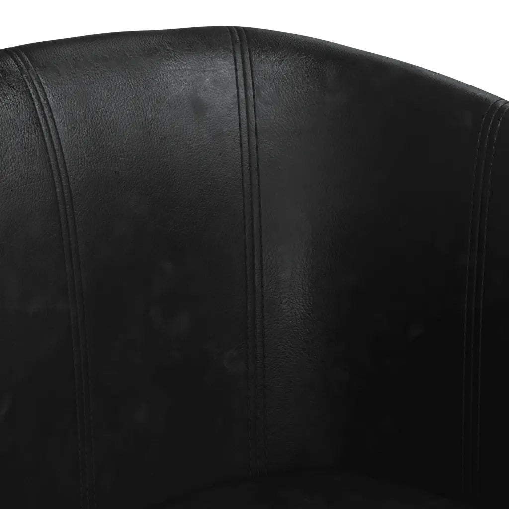 Divano Sedia-Poltrona Cabriolet e Poggiapiedi Nera Similpelle 809516