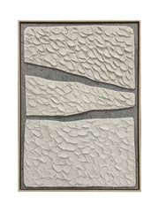 Tela incorniciata 3D Hispanohogar dipinta geometrica grigio e beige 100x70