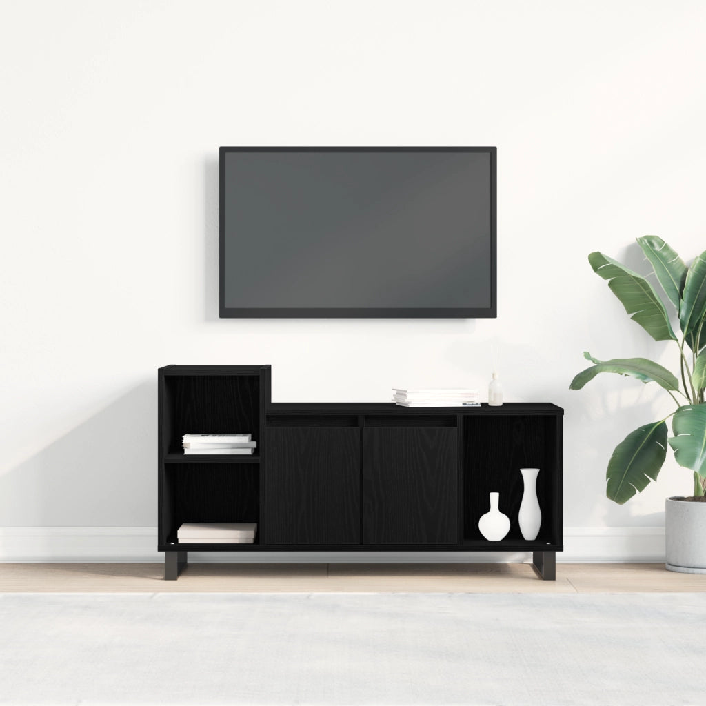 Mobile TV  Nero Rovere 100x35x55 cm Legno ingegnerizzato