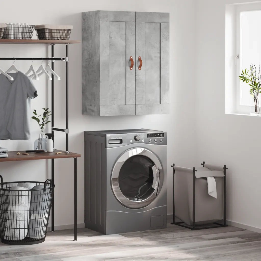 Mobile a Parete Grigio Cemento 69,5x34x90 cm Legno Multistrato 830360