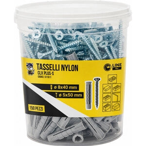 C BARATTOLO 150 TASSELLI NYLON CLX PLUS-S 8X40 C/V- C LINE BUILD- 1,0 pz