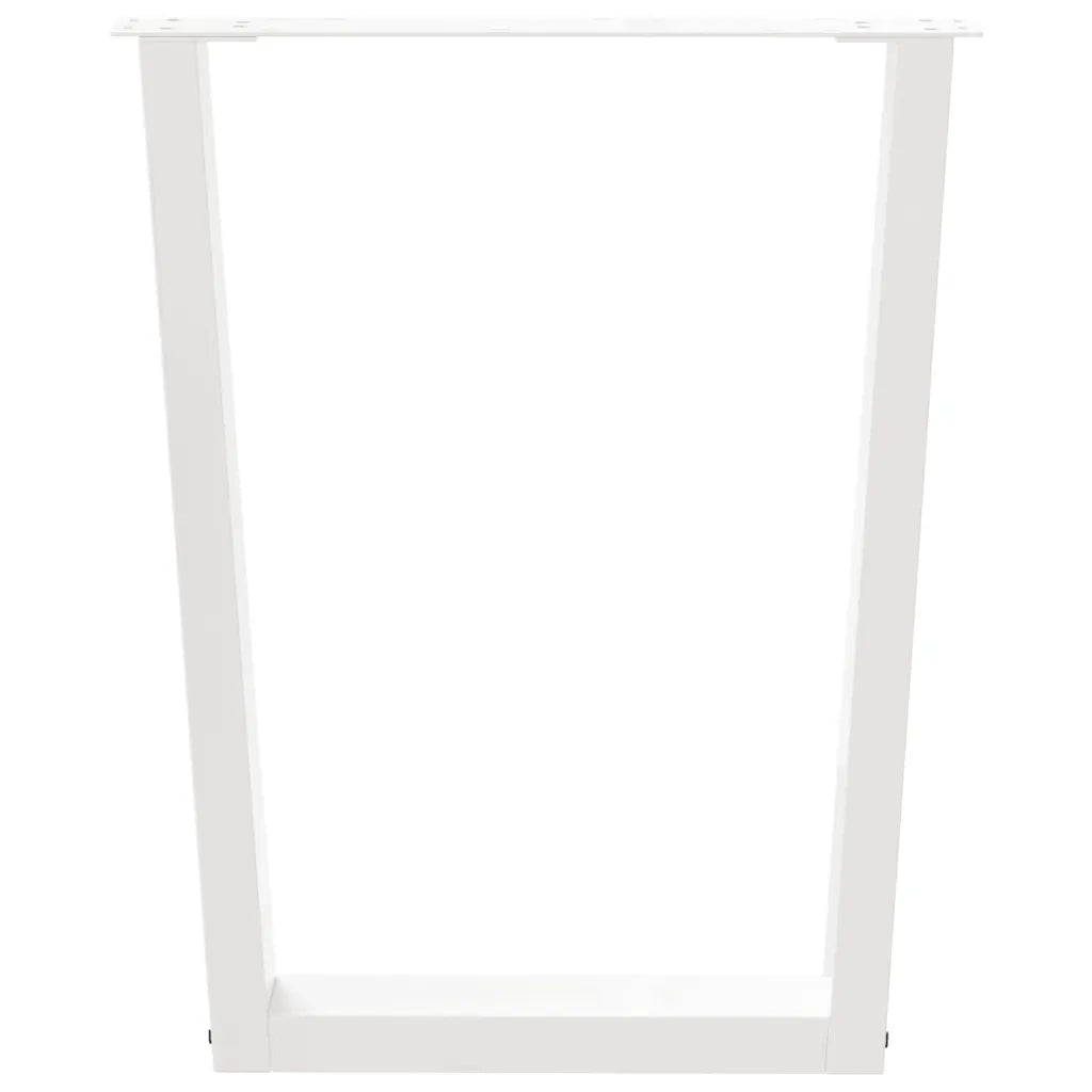 vidaXL Gambe per tavolo da pranzo a forma di V 2 pz bianche 60x(72-73,3) cm in acciaio