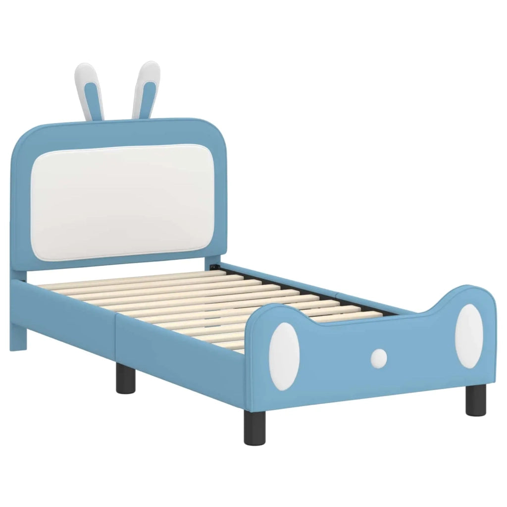 Struttura letto bambini con testata Blu 80 x 160 cm PU