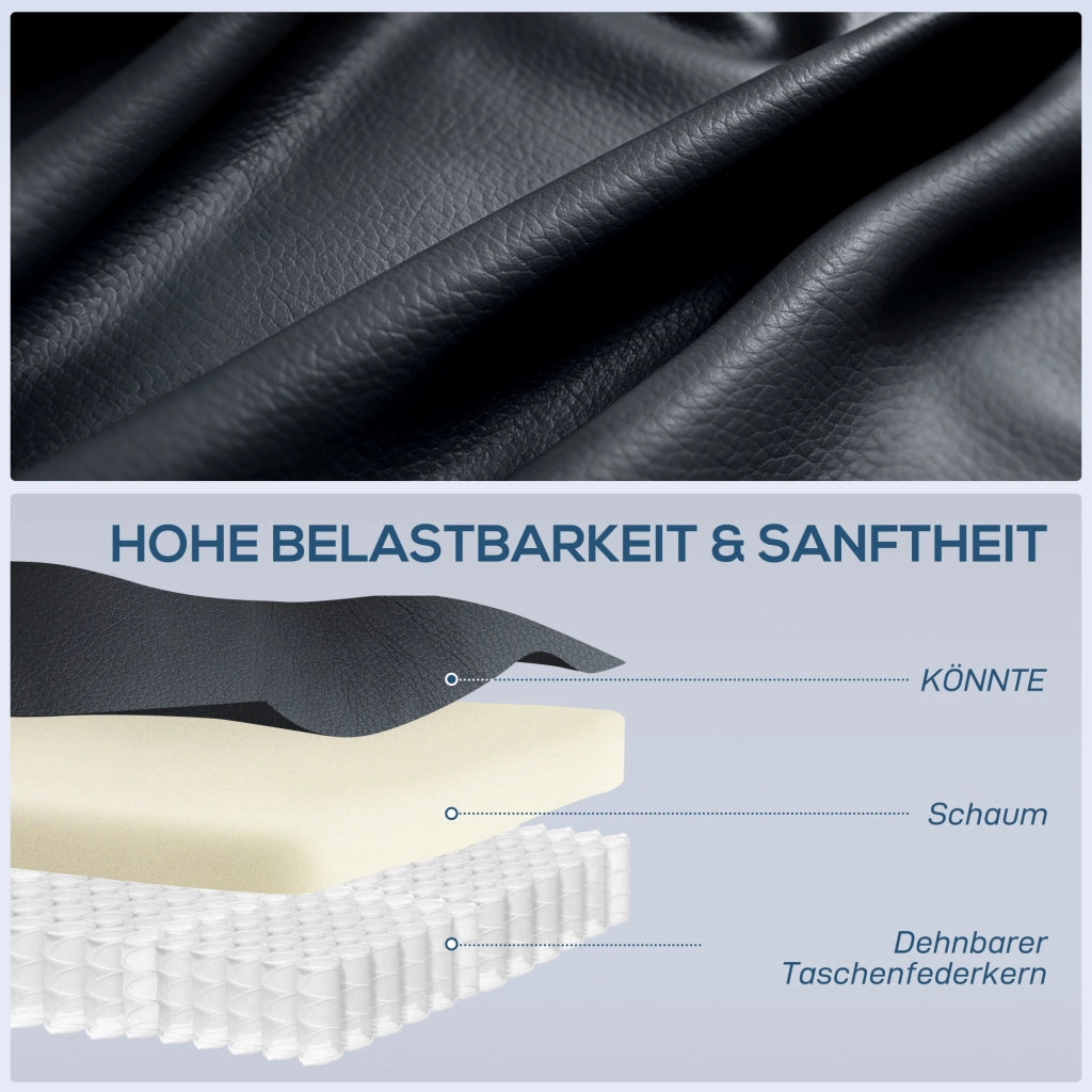 Poltrona massaggiante reclinabile con calore ¨C zephmum ¨C nero, similpelle, 97x92x104cm