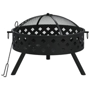 Braciere con attizzatoio 58 cm XXL acciaio nero 02_0005992