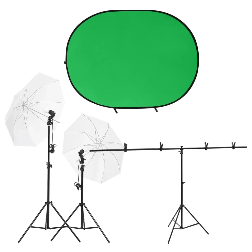 Kit per studio fotografico con illuminazione e schermo verde 02_0042439