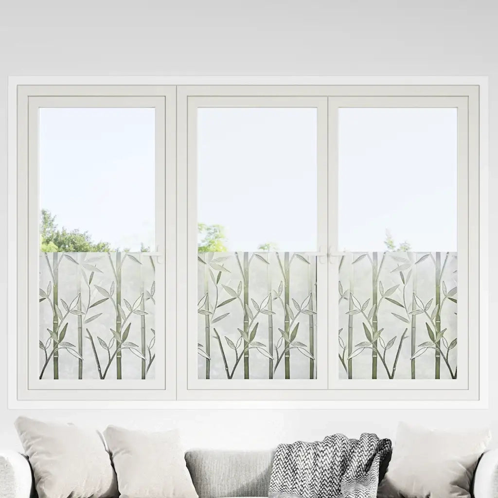 Pellicole per Finestre Smerigliate 4pz Motivo Bambù in PVC 3208962
