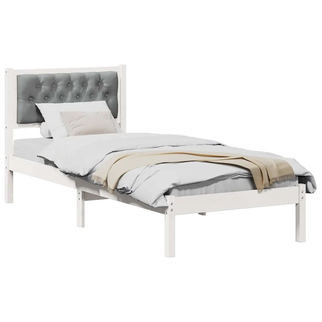 Struttura del letto Grigio chiaro 75 x 190 cm Pino massello