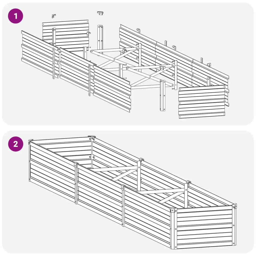 Letto rialzato da giardino Antracite 240 x 40 x 24 cm 8006334