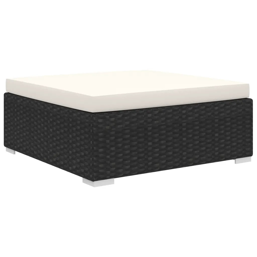 Set Divani da Giardino 10 pz con Cuscini in Polyrattan Nero