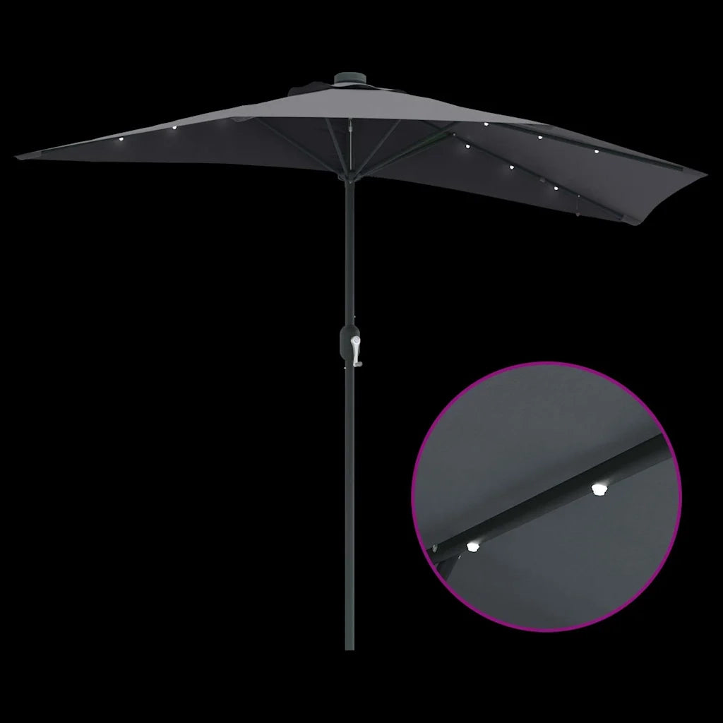 vidaXL Ombrello da giardino Antracite 294 x 150 x 223 cm Tessuto