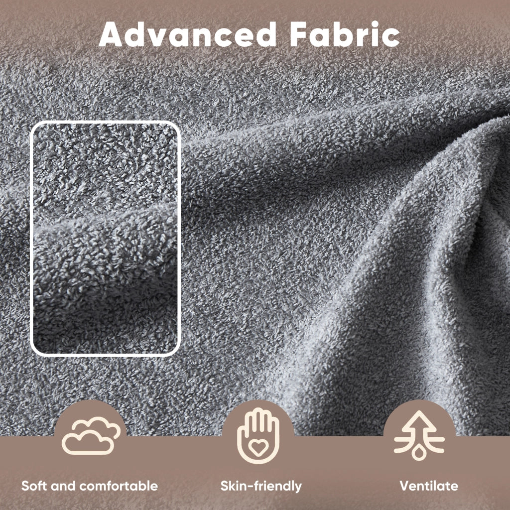 Divano letto pieghevole in flanella con schiuma ad alta densità e coperta grigio chiaro 131 × 32 × 32 cm
