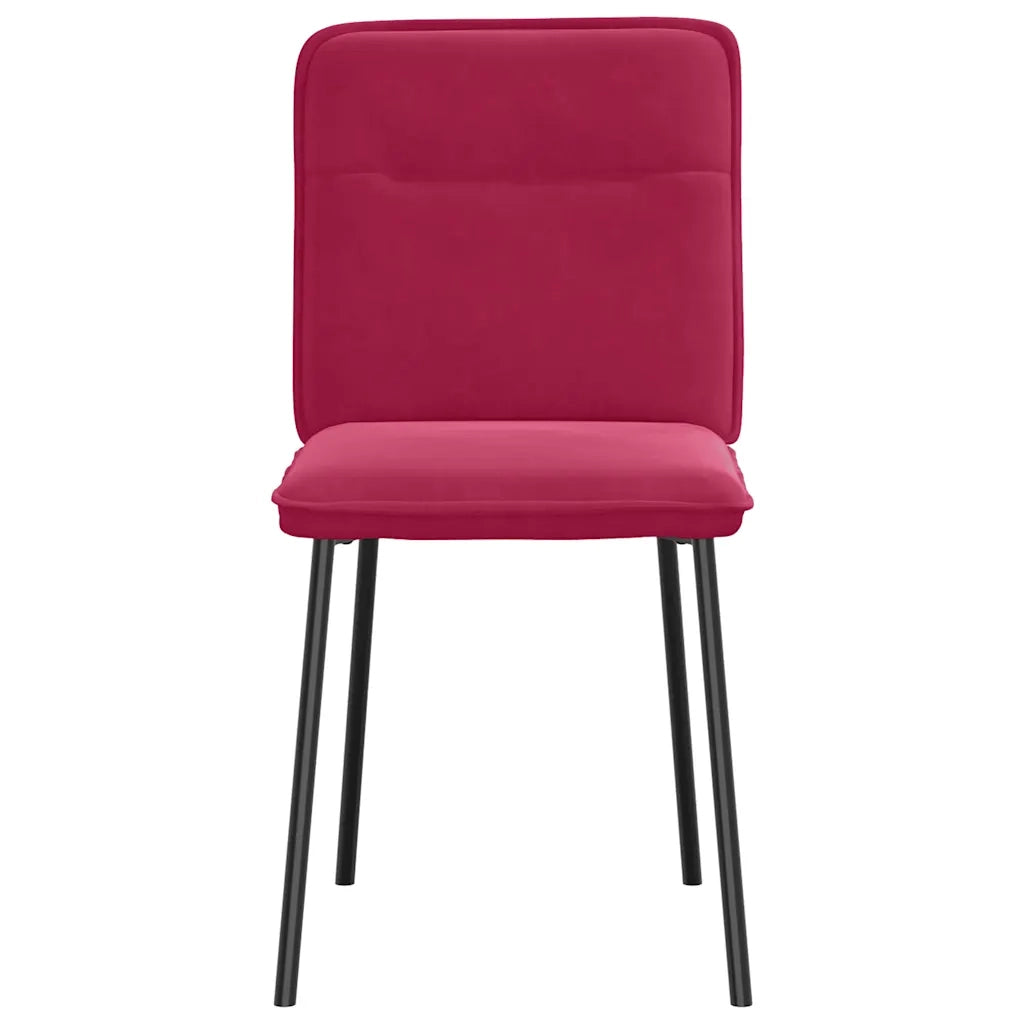 Sedie da Pranzo 2 pz Rosso Vino in Velluto 4101214