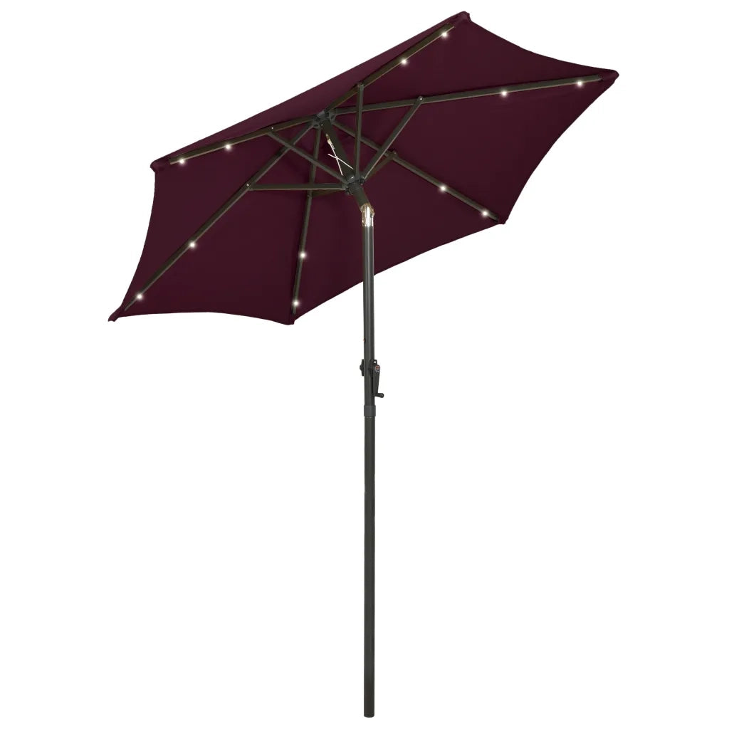 Ombrellone con LED Rosso BordÃ² 200x211 cm in Alluminio