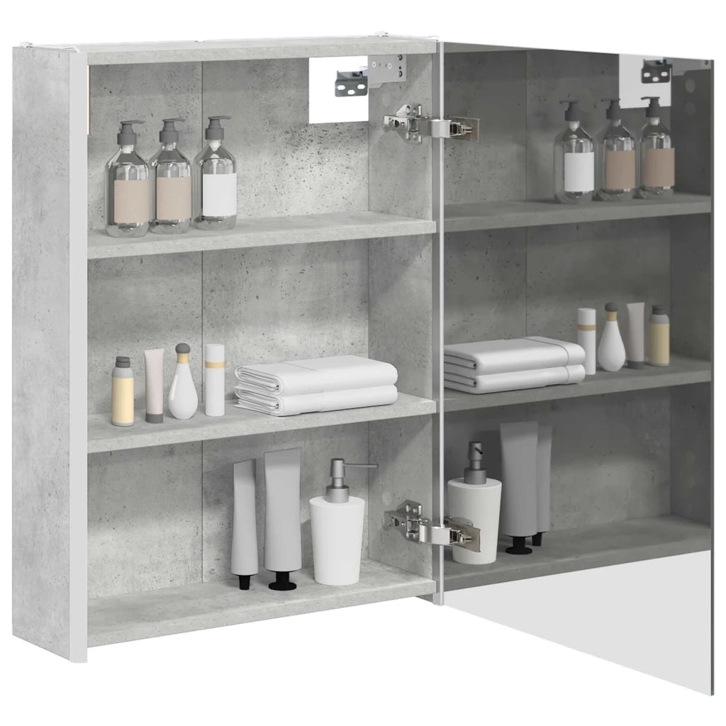 Mobiletto per specchio da bagno Grigio cemento