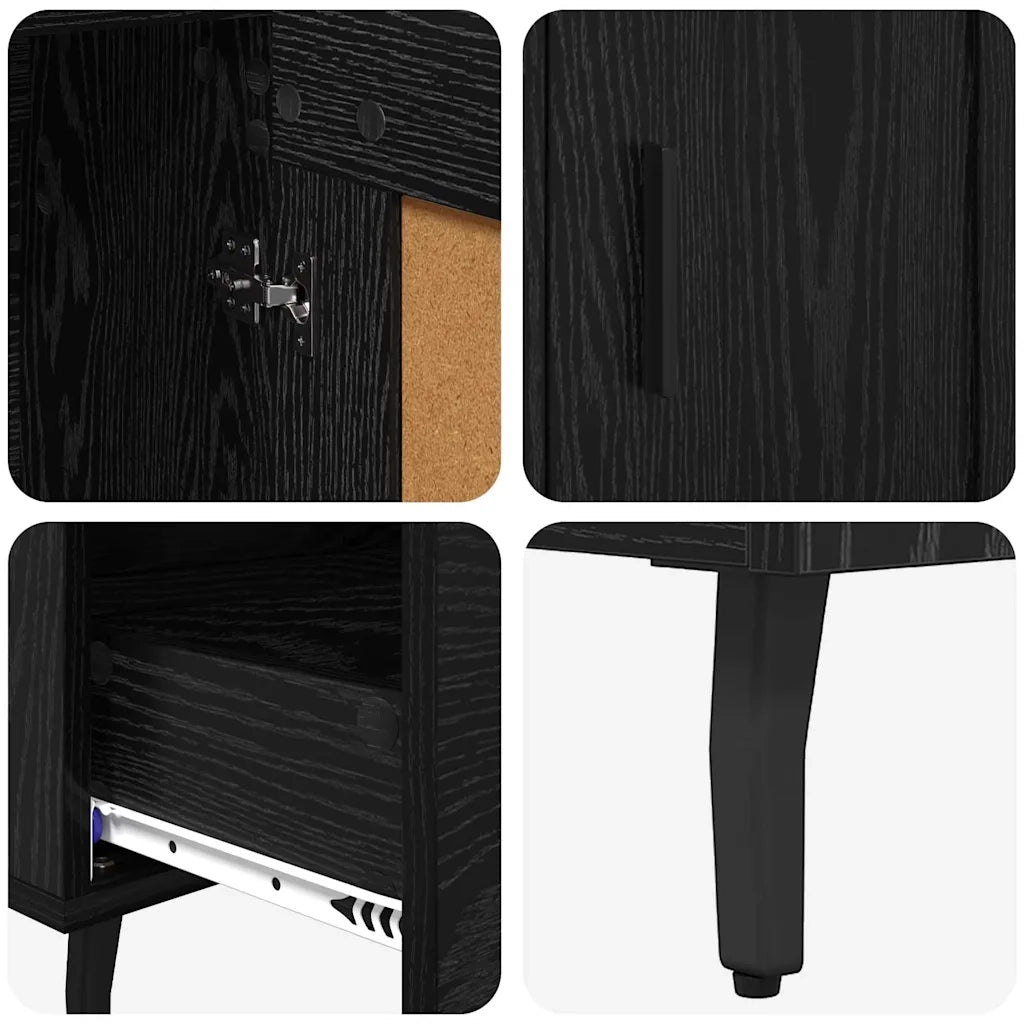Credenza-Buffet-Armadio da cucina Rovere Nero 69,5 x 31 x 115 cm Legno multistrato 584301