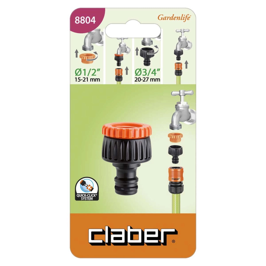 PRESA RUBINETTO MULTIFILETTO- - in blister, F 3/4 - 1/2 8804 - 14 blister CLABER